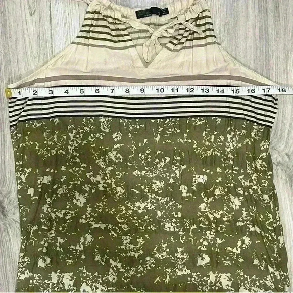 Prana Green Brown Earthy Modal Sleeveless Lightweight Midi Dress Pockets Size S - Picture 9 of 9